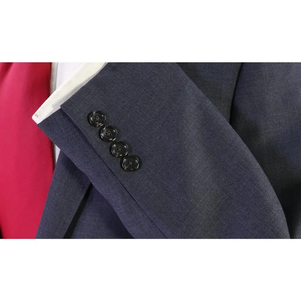 J Crew Ludlow Blue Gray 2-Btn Italian Wool Suit 38S